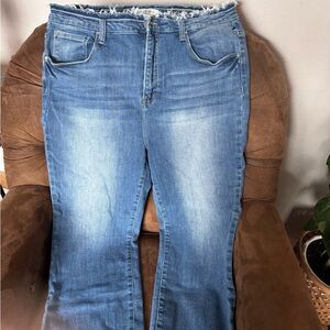 Risen High Rise Crop Flare Jeans